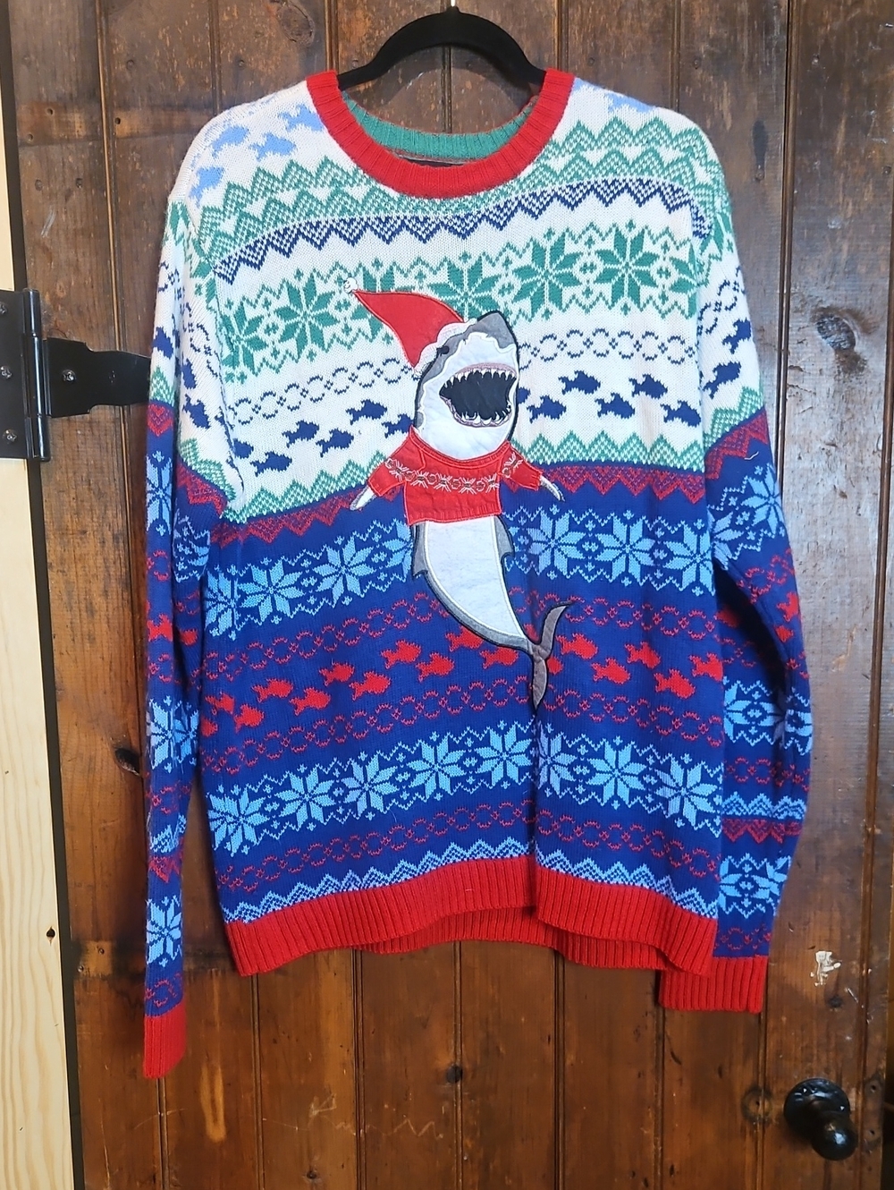 Blizzard Bay Shark Holiday Sweater - Men's Crew